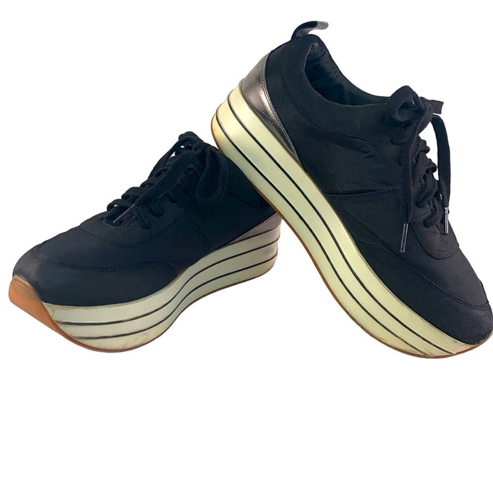 Zara Basic Collection Platform Lace Up Sneaker Wo… - image 1